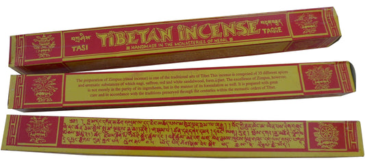 Main image of pack of 3 Tasi Tagge Tibetan incense imported from and handmade in Nepal.