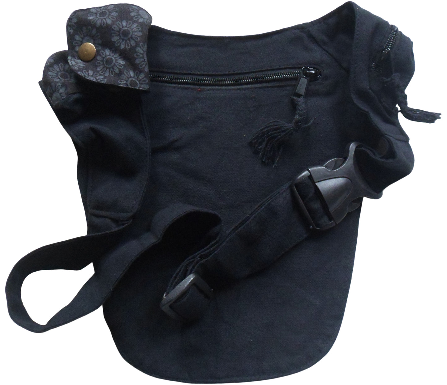 Fair Trade Festival Boho Cotton Travel Leaf Design Passport Bag Utility Hip Belt